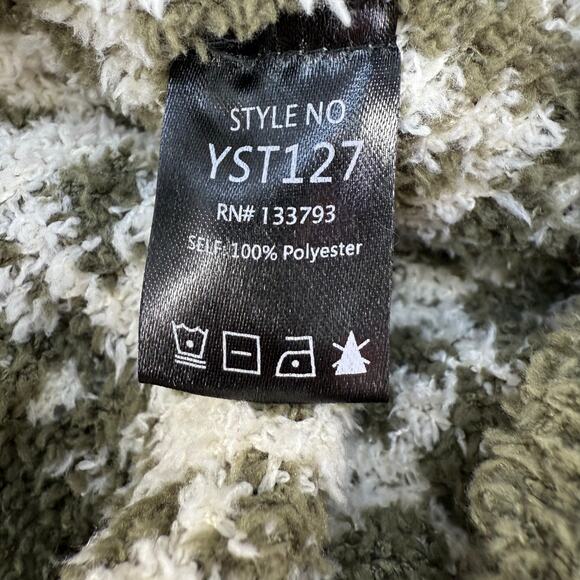 Pol Anthropologie Sweater Women's L Green Cream Loose Weave Oversized Preppy - Picture 7 of 11